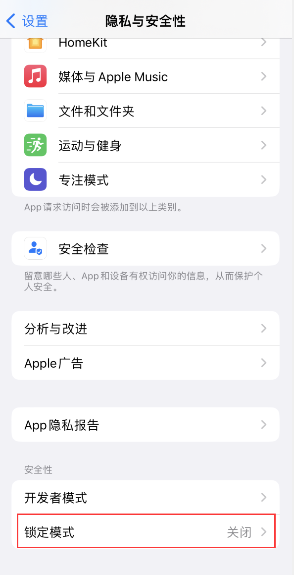 大城苹果手机维修分享iOS 16 “锁定模式”是什么 